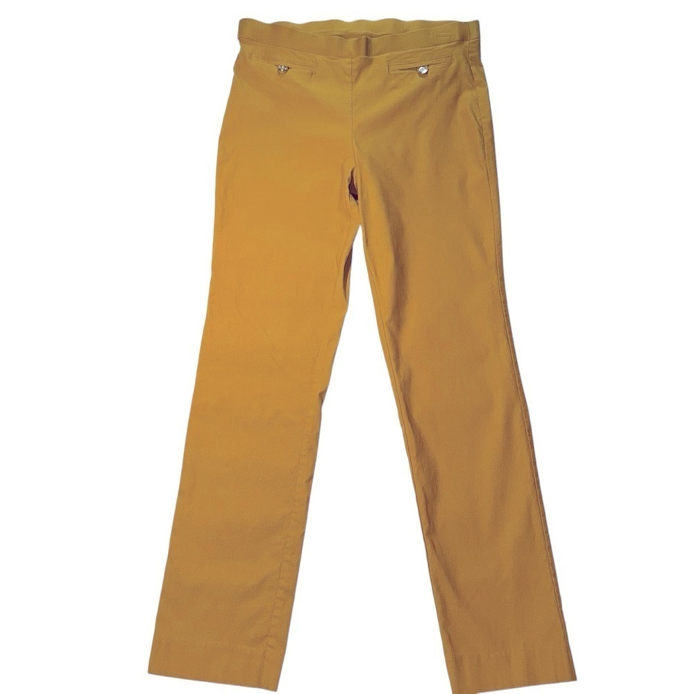 Anne Klein Women’s Casual Stretch Pants Size 31 X 28 Mustard Yellow High Rise